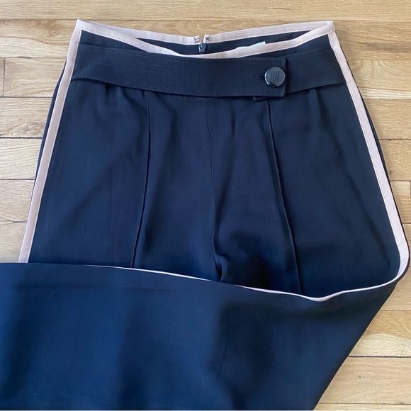 REISS Lina Wide Leg Pants Black Pink Trim NWT - US Size 6 - Picture 5 of 10
